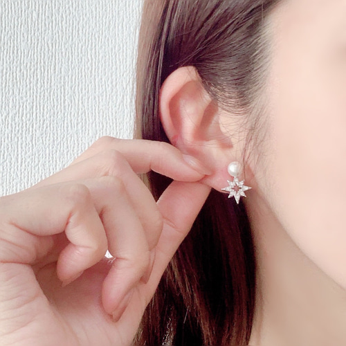 再販》貝パールorガラスパール オリオン【イヤリング/ピアス