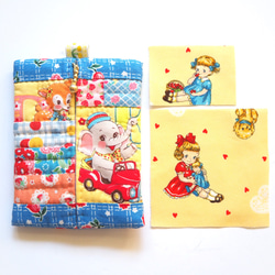 作成キット 青色マーガレット＆ソフィ まんなかファスナーポーチ