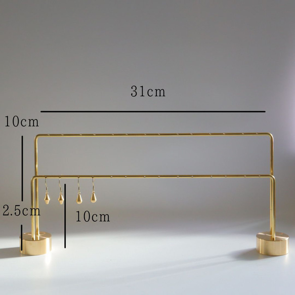 ピアススタンド アクセサリースタンド ディスプレイ 真鍮 シンプル 高級 おしゃれ かわいい【門31TY2】kmetal 2枚目の画像