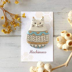 陶土 鳥ブローチorヘアゴムorポニーフック／ゴールド ブローチ