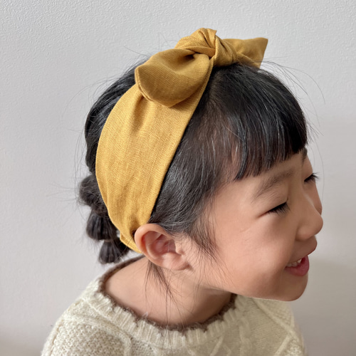 リネン100%』親子でお揃い2wayヘアバンド ヘアバンド・ターバン