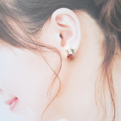 Star bijou earring／pierce（クリスタル＊マルーンイグナイト）*4030* 6枚目の画像