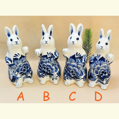 陶器手作りうさぎ うさぎ'N本舗 ハートうさぎ (陶器) | うさぎセレクトショップ森音