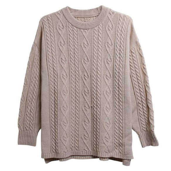 アラン柄クルーネックセーター 6枚目の画像