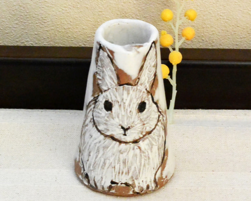 作家作品 アート 陶器 花柄 ウサギ  兎 うさぎ ランプ インテリア 新品 作家作品 アート 陶器 花柄 ウサギ 兎 うさぎ ランプ インテリア