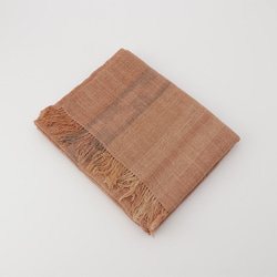 水俣綿手紡ぎ手織りの草木染ショール 3枚目の画像
