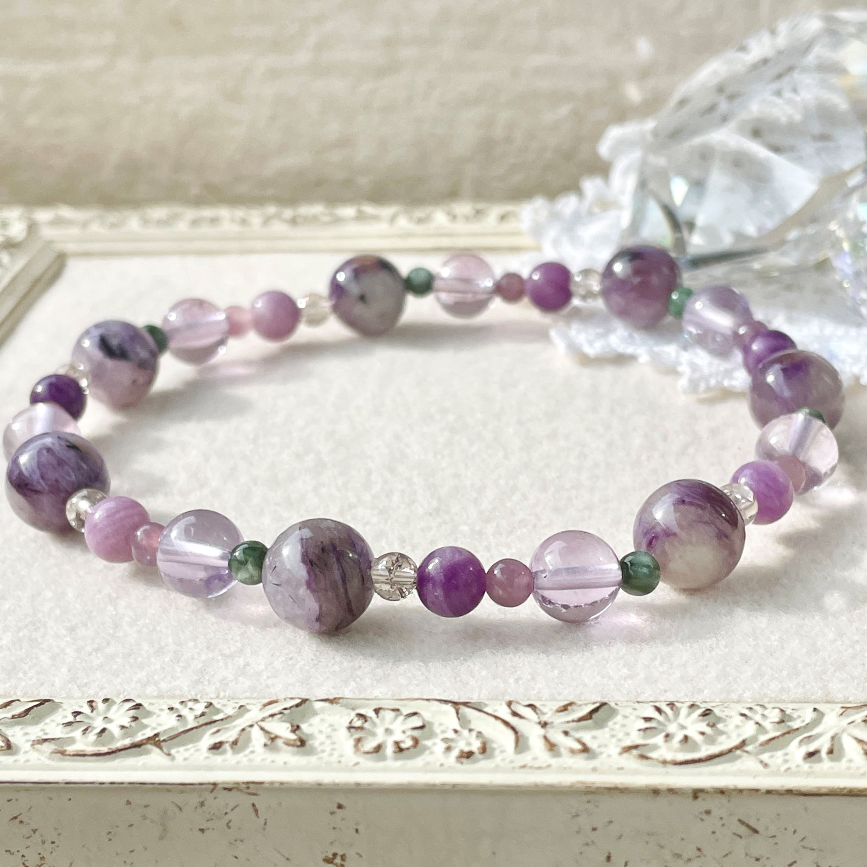 バリサイトとフォスフォシデライトのブレスレット/再販/受注製作 Ω  