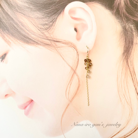 14kgf smokyquartz long pierce 11枚目の画像