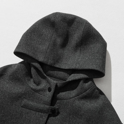 着回し無限大　大人ウールコート　フード付きコート　ダークグレー 221203-1 2枚目の画像