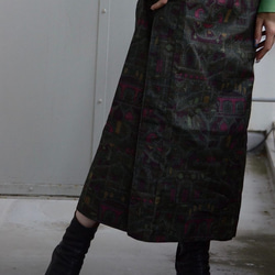 大島紬 ボレロ付き巻スカートセットアップ"紬Tumugi" 着物リメイク 世界に1つ 3枚目の画像