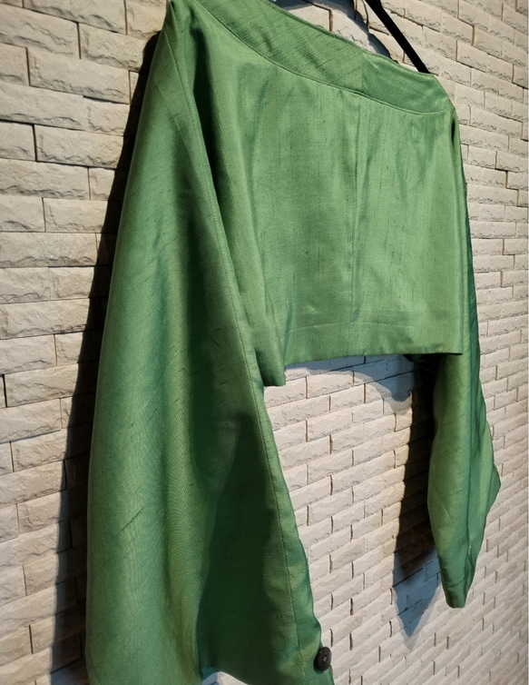 大島紬 ボレロ付き巻スカートセットアップ"紬Tumugi" 着物リメイク 世界に1つ 6枚目の画像