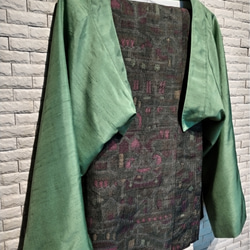 大島紬 ボレロ付き巻スカートセットアップ"紬Tumugi" 着物リメイク 世界に1つ 4枚目の画像