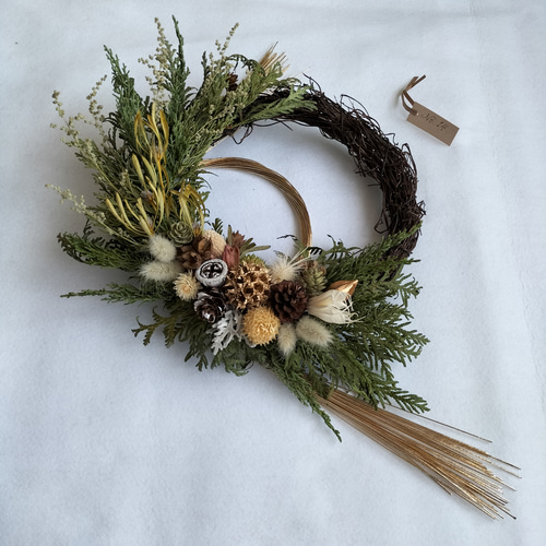 ◇ハーフリース◇スモークツリー◇ナチュラル 初夏のスモークツリー ドライフラワーハーフリース ナチュラル