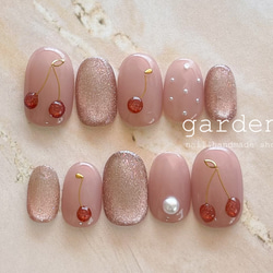 ぷっくりさくらんぼネイル ♩*。ネイルチップ 成人式ネイル ブライダル