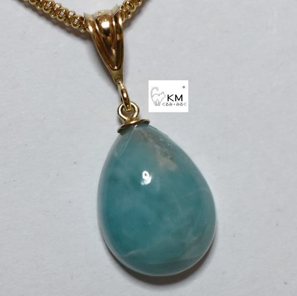 ж14kgf 天然石ラリマーPA Bペンダントトップ ペンダントトップ