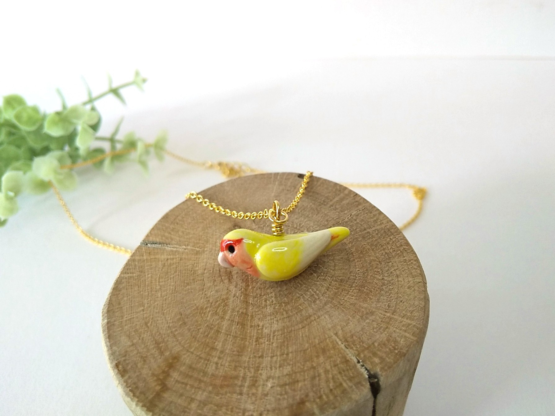 コザクラインコ・ルチノーのネックレス L