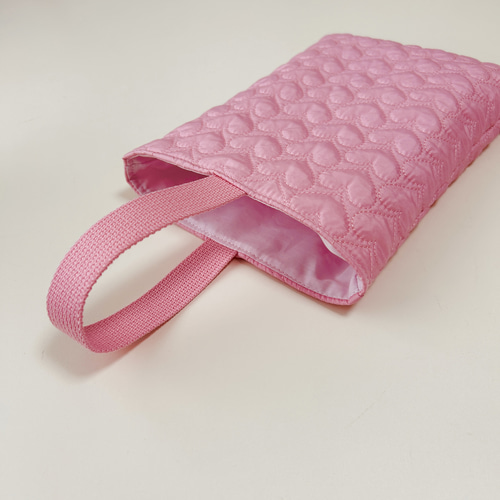 上履き入れ 女の子 ピンク キルティング シューズ袋 サイズオーダー可