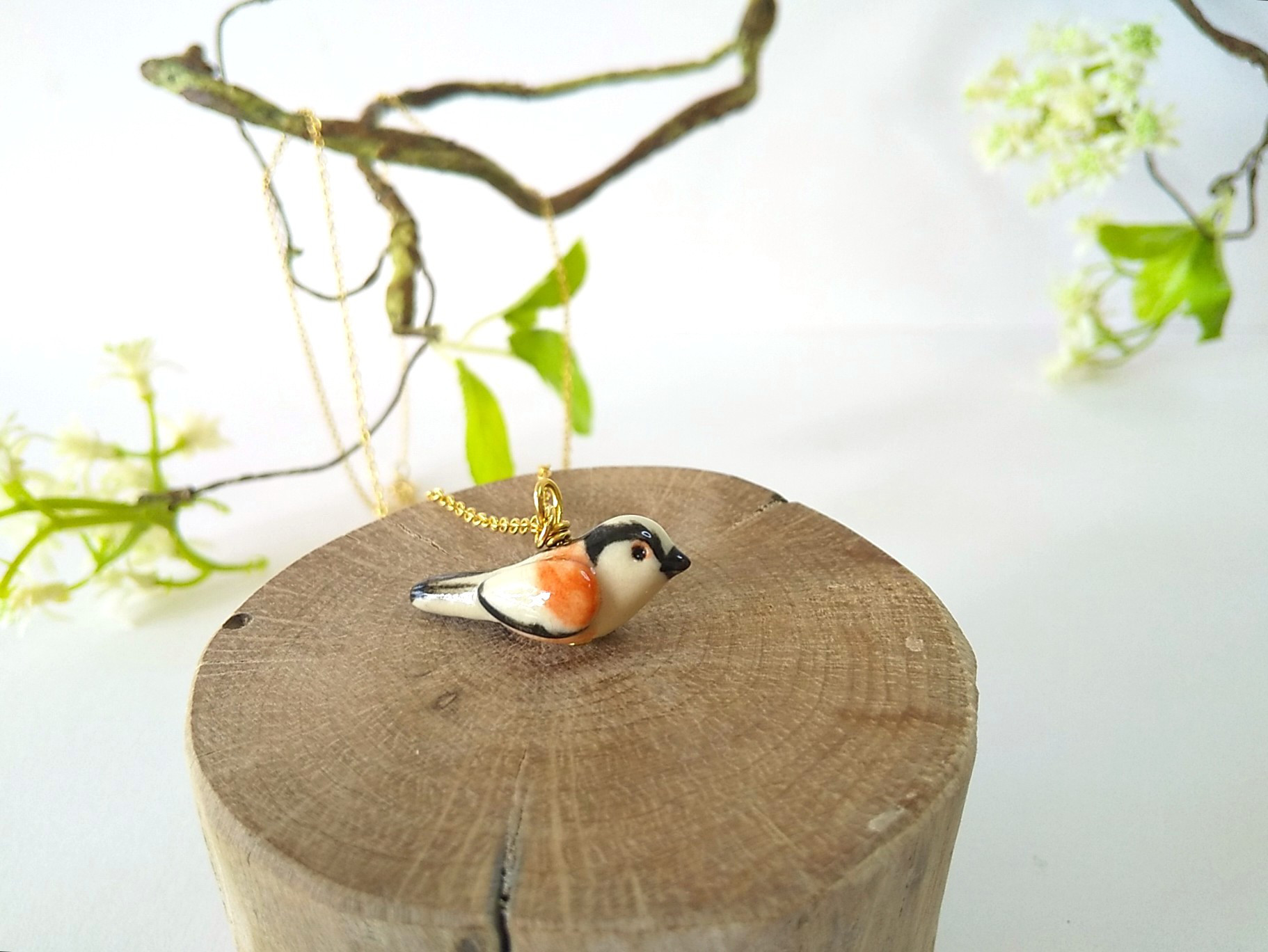 エナガのネックレス L