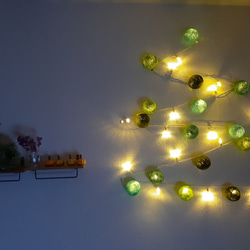 光る✩.*˚ガーランドライト クリスマスグリーン 30球 電池式 2枚目の画像