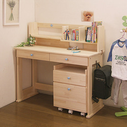 □15%OFFクーポン配布中□ハンドメイド学習机「スター」パイン材３点