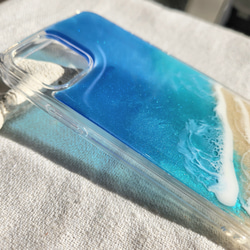 【人気商品】海スマホケース iPhoneケース 海 波打ち際 夏 青 アイフォンケース スマホショルダー 5枚目の画像
