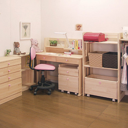 ハンドメイド・システム学習机「ハート」4点セット(デスク・本立て