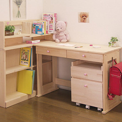 ハンドメイド・システム学習机「ハート」4点セット(デスク・本立て