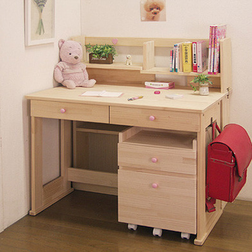 ハンドメイド・システム学習机「ハート」4点セット(デスク・本立て