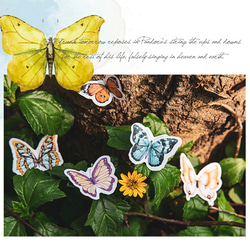 特価　8種　蝶　シール　ステッカー　カラフル　コラージュ　デコレーション　レトロ 5枚目の画像