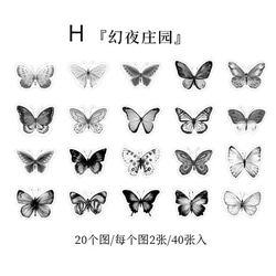 特価　8種　蝶　シール　ステッカー　カラフル　コラージュ　デコレーション　レトロ 17枚目の画像