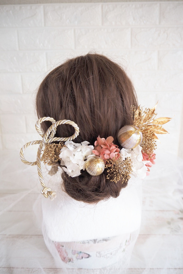 【全国送料無料】♡ゴールドヘッドドレス＊ウエディング＊前撮り＊和婚＊ヘアアクセサリー＊ 6枚目の画像