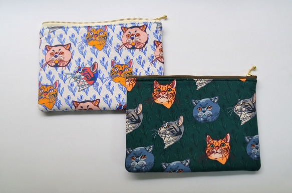 個性的な猫柄のポーチLLサイズ ポーチ tick tack 通販 15079849