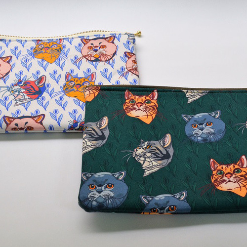個性的な猫柄のポーチLLサイズ ポーチ tick tack 通販 15079849