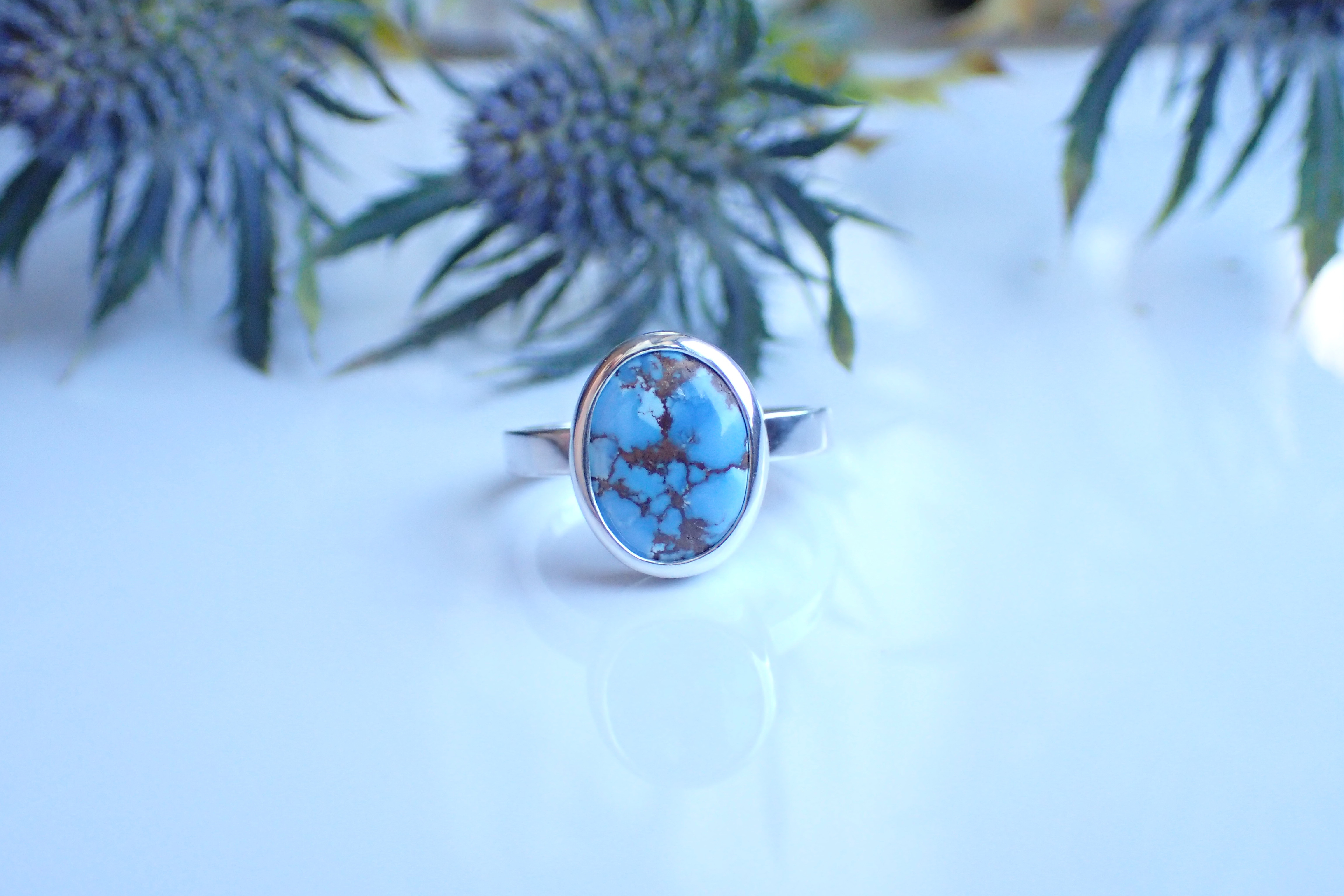【MEJURI】イビルアイ ターコイズリング 関税込 ゴールドマウントターコイズリングシルバー925アクセサリー指輪