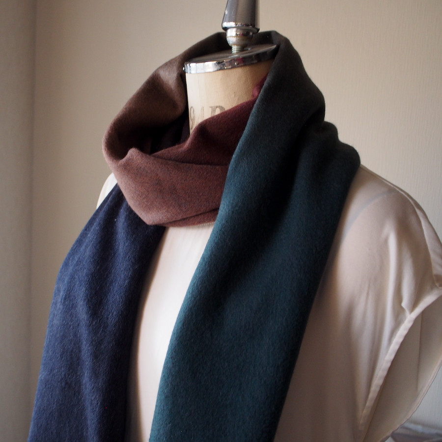 特集掲載・新春【色の魔法と大人マフラー】ウール・グラデーションマフラー・ベルジェ