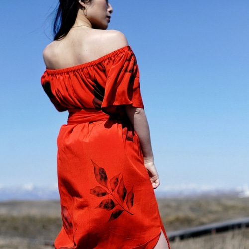 着物リメイクワンピース　　紬からジャンバードレス