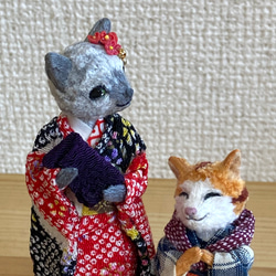 手作り人形　夏のお嬢様 猫の人形（お嬢様と丁稚くん） その他アート 百千鳥商店 通販 15080618