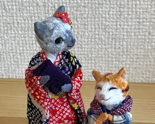 猫の人形（お嬢様と丁稚くん） その他アート 百千鳥商店 通販 15080618