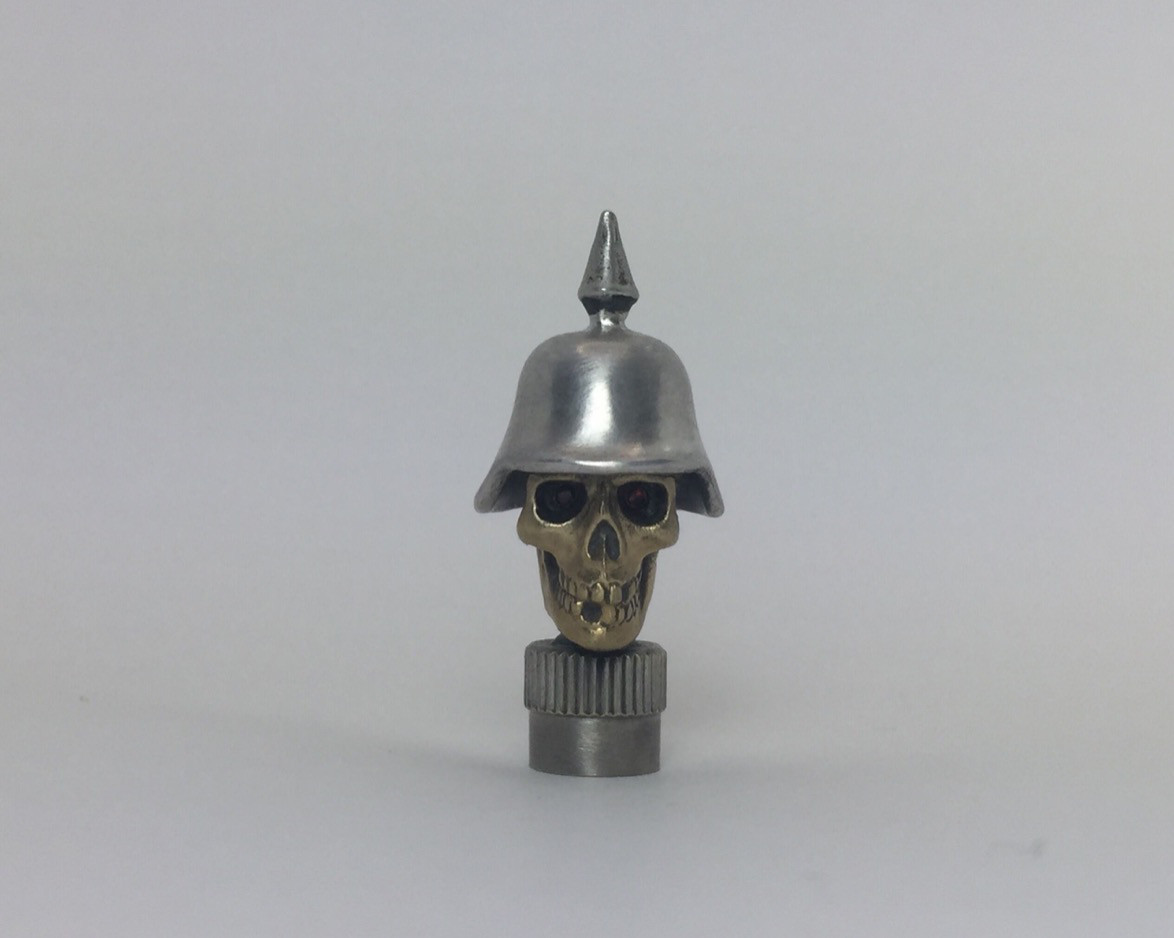 ■シルバー×真鍮▼石付き■ゴースト バルブキャップ 15,800円