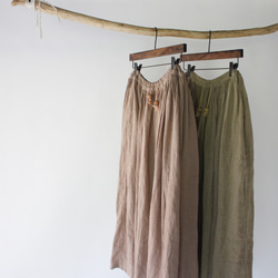 草木染め　linen gather skirt 1枚目の画像