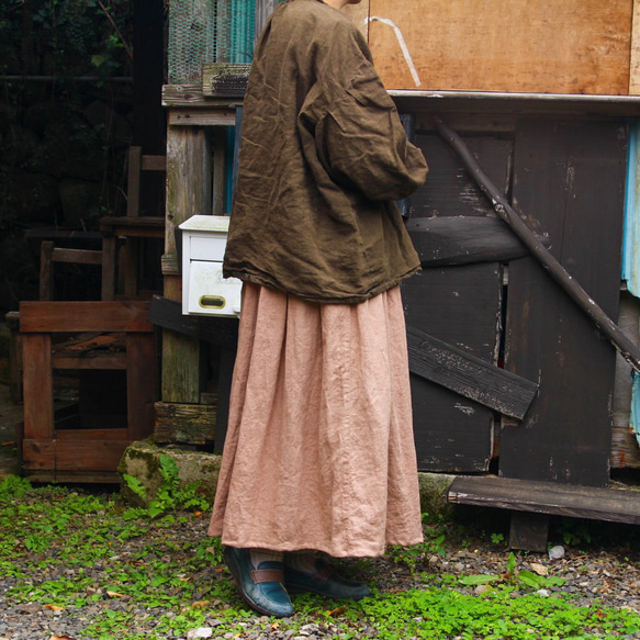 草木染め　linen gather skirt 6枚目の画像