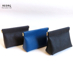 本革ミニポーチ ばね口タイプ シュリンクレザー ポーチ reorg 通販