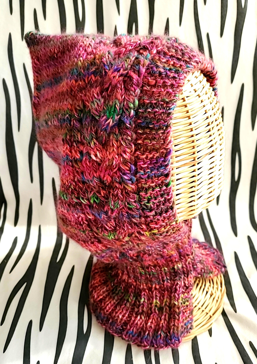 期間限定sale♥️バラクラバ手編み❤極温ピンク系❤️マルチカラー　フードウォーマーネックウォーマーアルパカウール