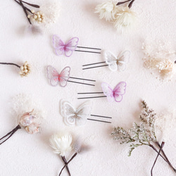 ちょうちょの髪飾り(紫系アソート) 1枚目の画像