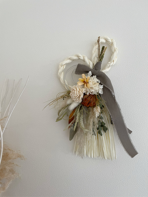 2024 しめ縄飾り ホワイト 2way ③ 2024 しめ縄飾り ホワイト 2way ②