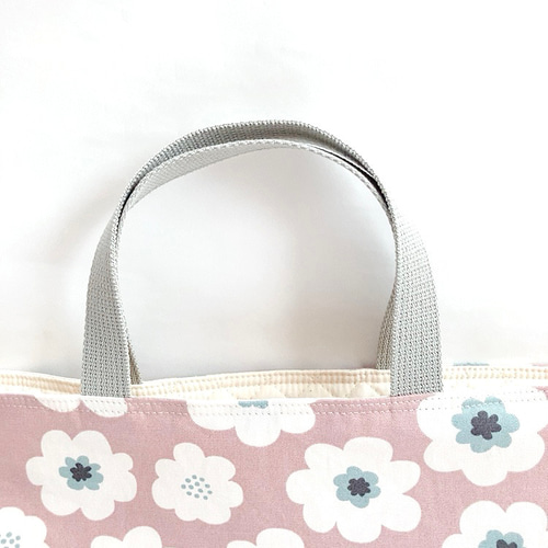 レッスンバッグ／通園バッグ／お荷物バッグ／手提げ袋／北欧 花 くすみ