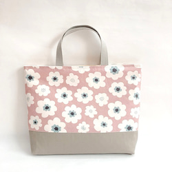 レッスンバッグ／通園バッグ／お荷物バッグ／手提げ袋／北欧 花 くすみ