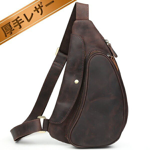 ビンテージ 本革 メンズ ボディバッグ ワンショルダーバッグ iPadmini  