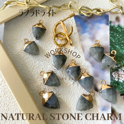 【2pcs】天然石　ダイヤチャーム　9タイプ 16枚目の画像