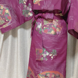 受注製作　ボレロ付き膝丈ドレス"然Zen" （送料無料）着物リメイク服 オーダーメイド 7枚目の画像